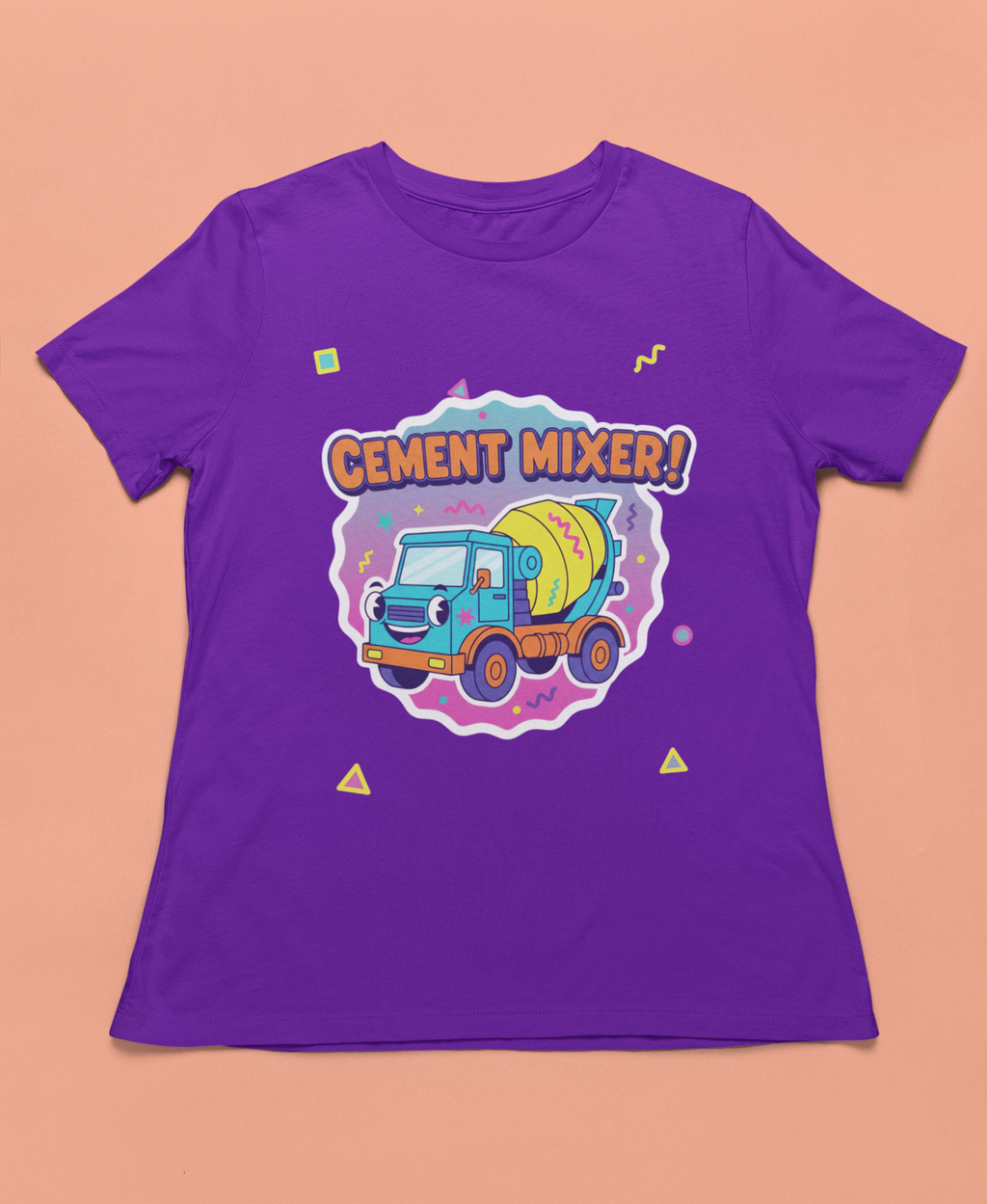Cement Mixer Toddler Tee - Purple
