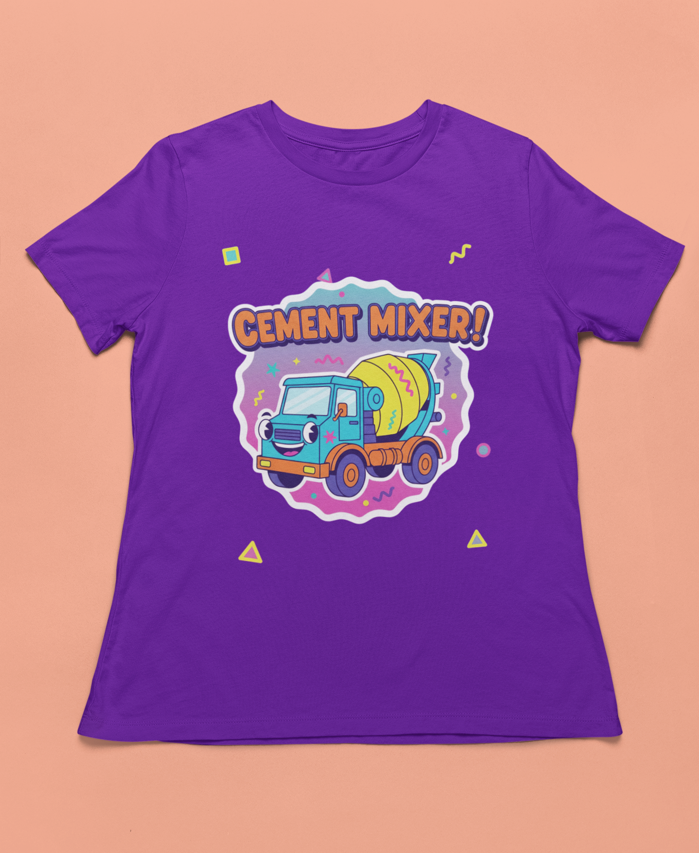 Cement Mixer Toddler Tee - Purple