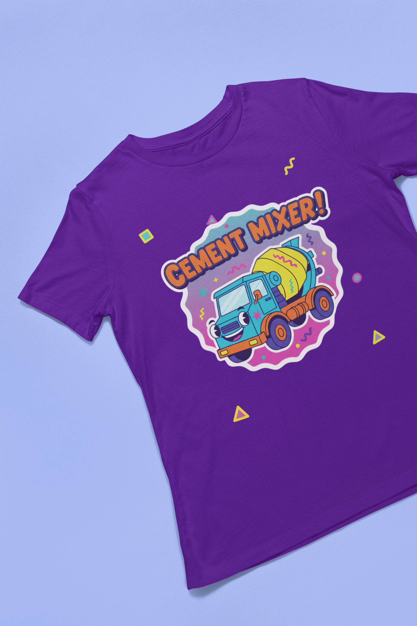 Cement Mixer Toddler Tee - Purple