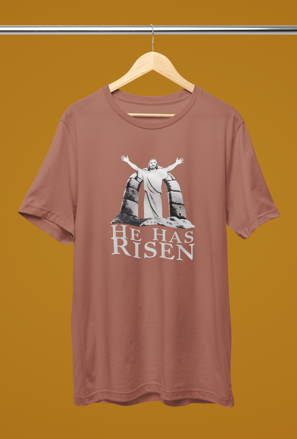 He Has Risen Tee - Clay