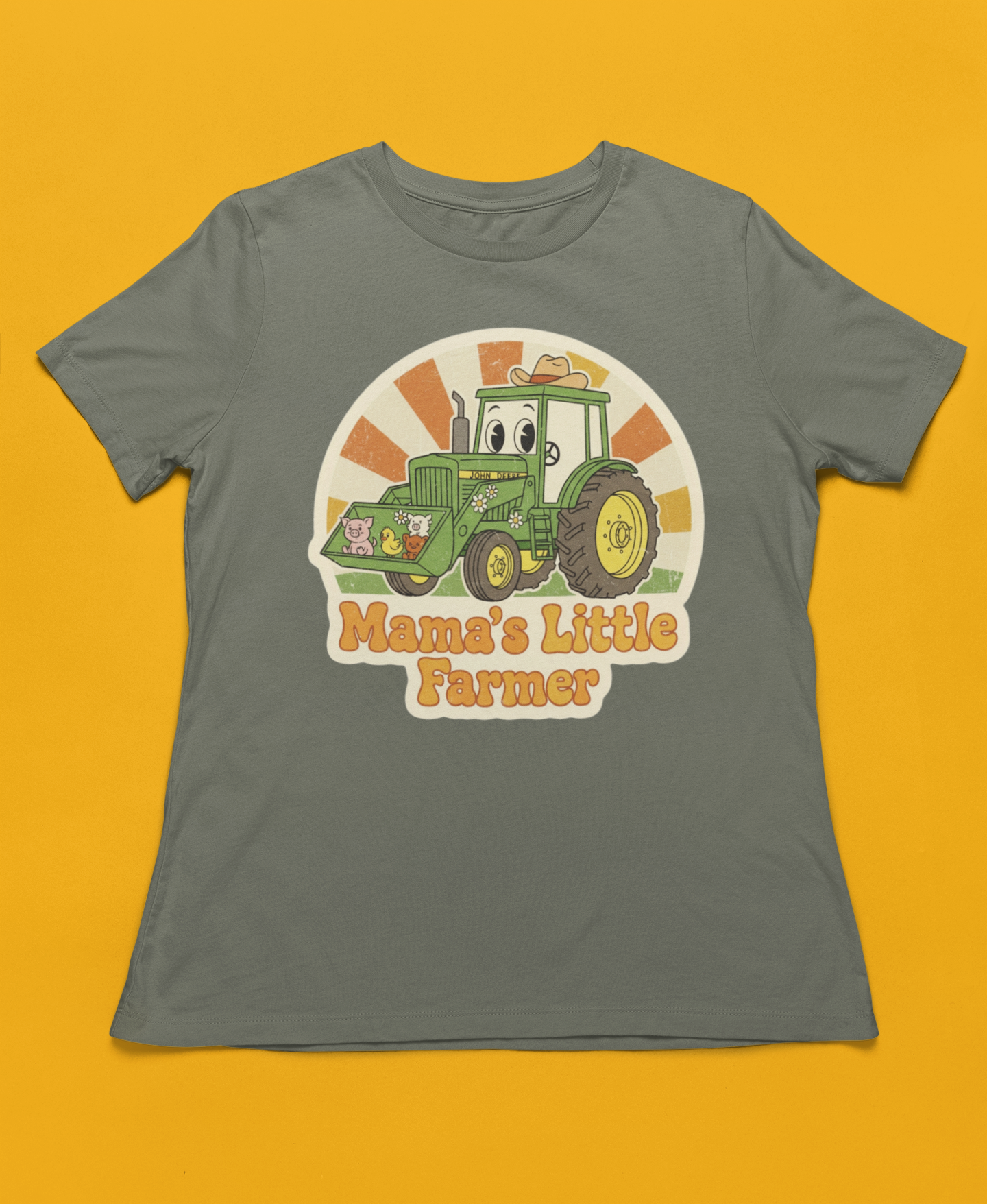 Mama's Little Farmer Toddler Tee - Military Green